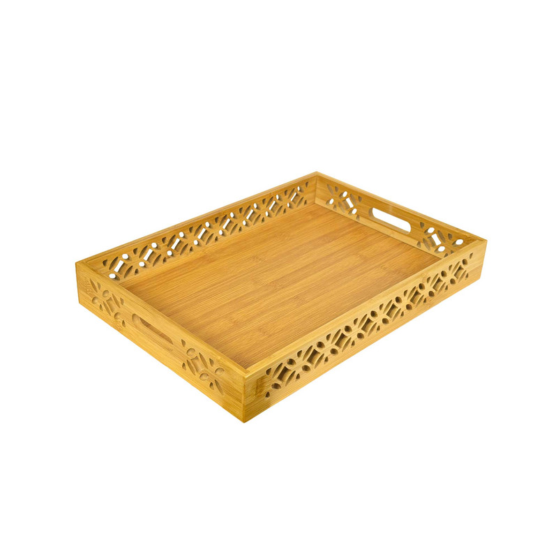 سینی بدون دسته مدل مستطیل طرحدار کد m1 سایز 40*28 سانتی‌متر