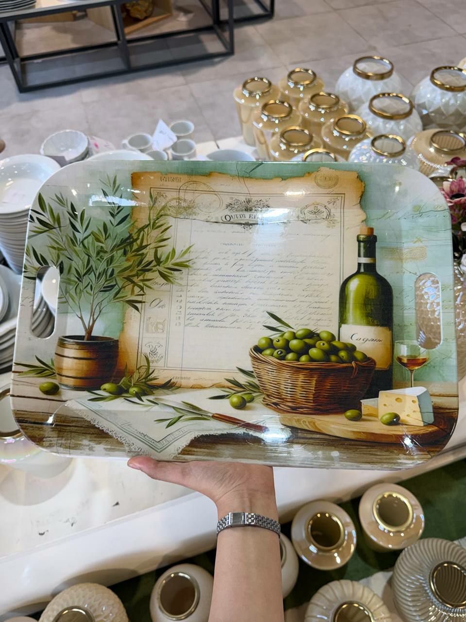سینی طرحدار دسته دار کد 1