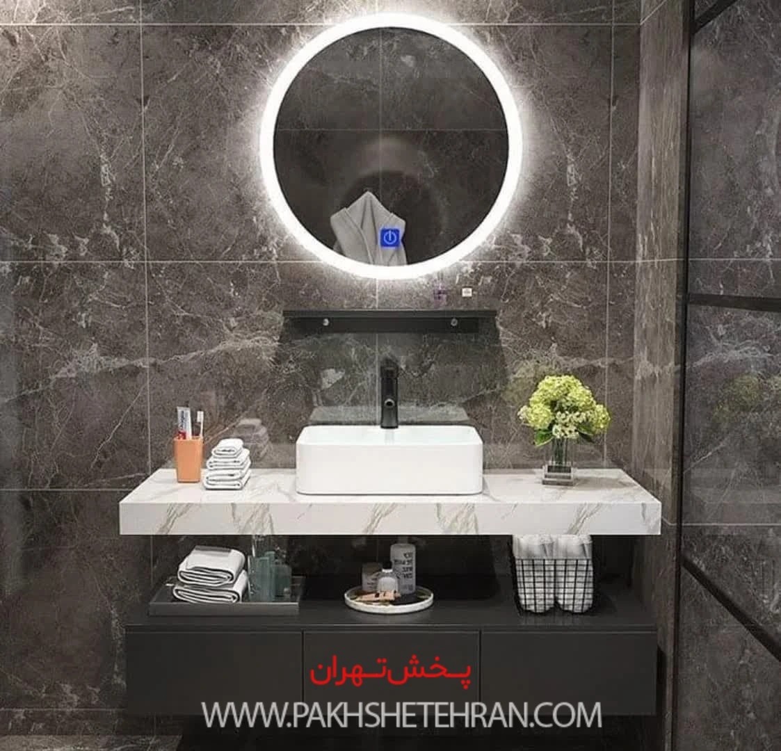 فول ست روشویی آیلار سفید طوسی