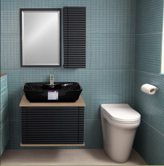 فول ست روشویی کابینتی لاکسورا مدل L247 سایز 60 (مشکی)