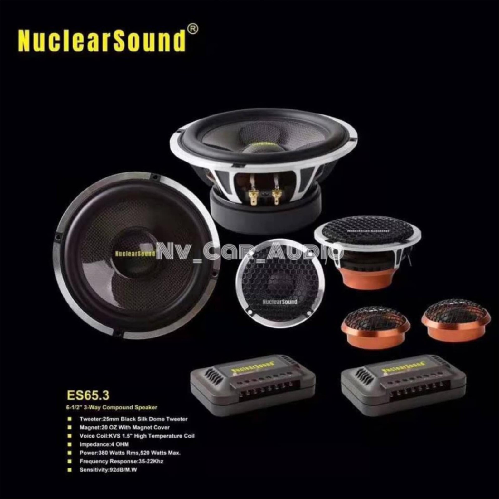کامپوننت سه راهه حرفه ای ES65.3 6 1/2” ۳ Way Component Speaker