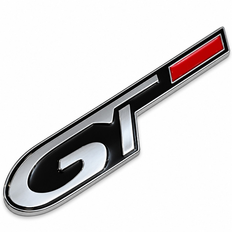 آرم بدنه و صندوق عقب خودرو طرح GT مدل SLVR-BLK-RD کد A-44