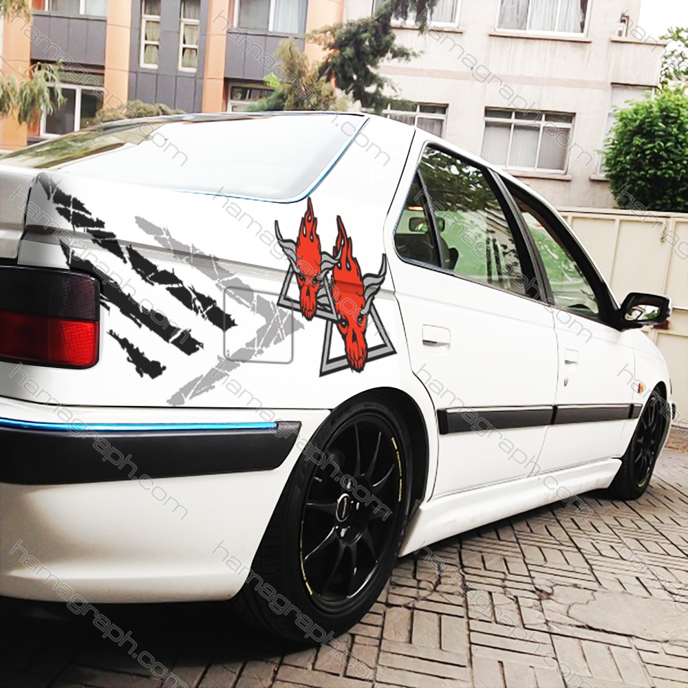 برچسب رکاب و بدنه مدل Fire Skull