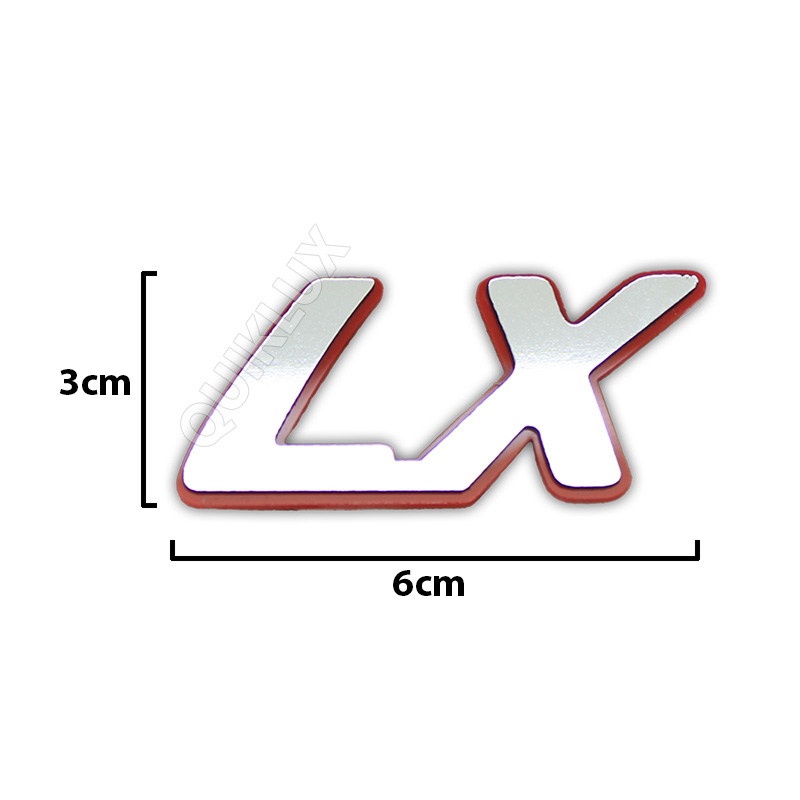 آرم پلکسی LX بغل گلگیر – کروم حاشیه قرمز