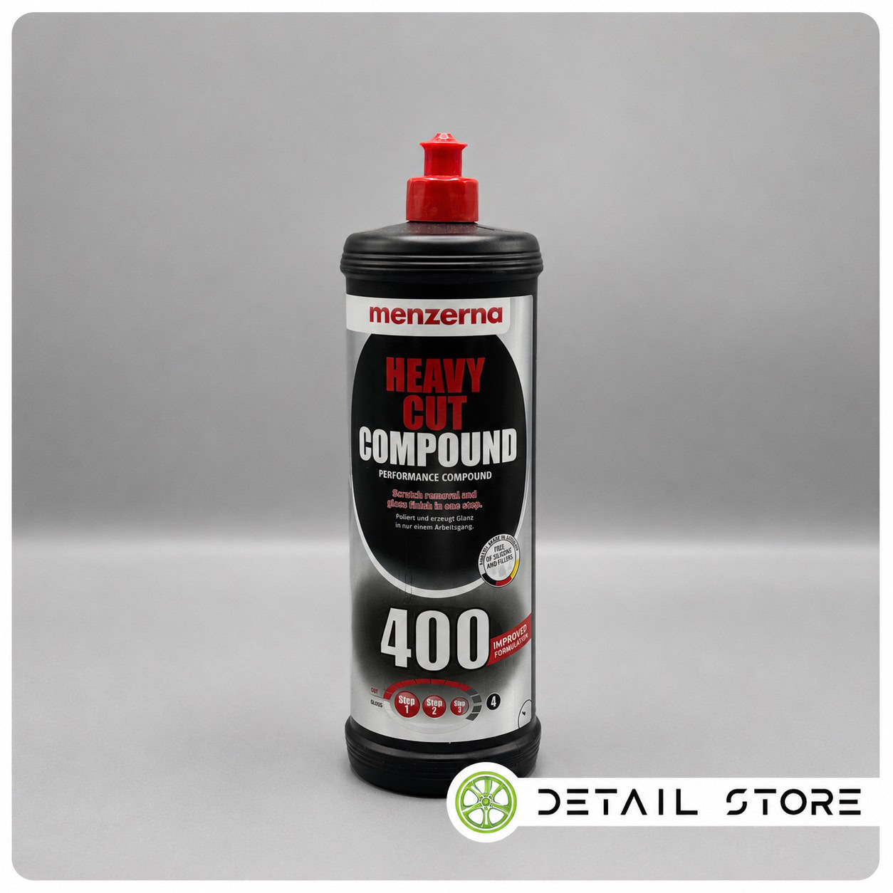 پوليش زبر 400 منزرنا 1 لیتری با فرمول بهبود يافته مدل Menzerna Heavy Cut Compound 400 Improved Formula