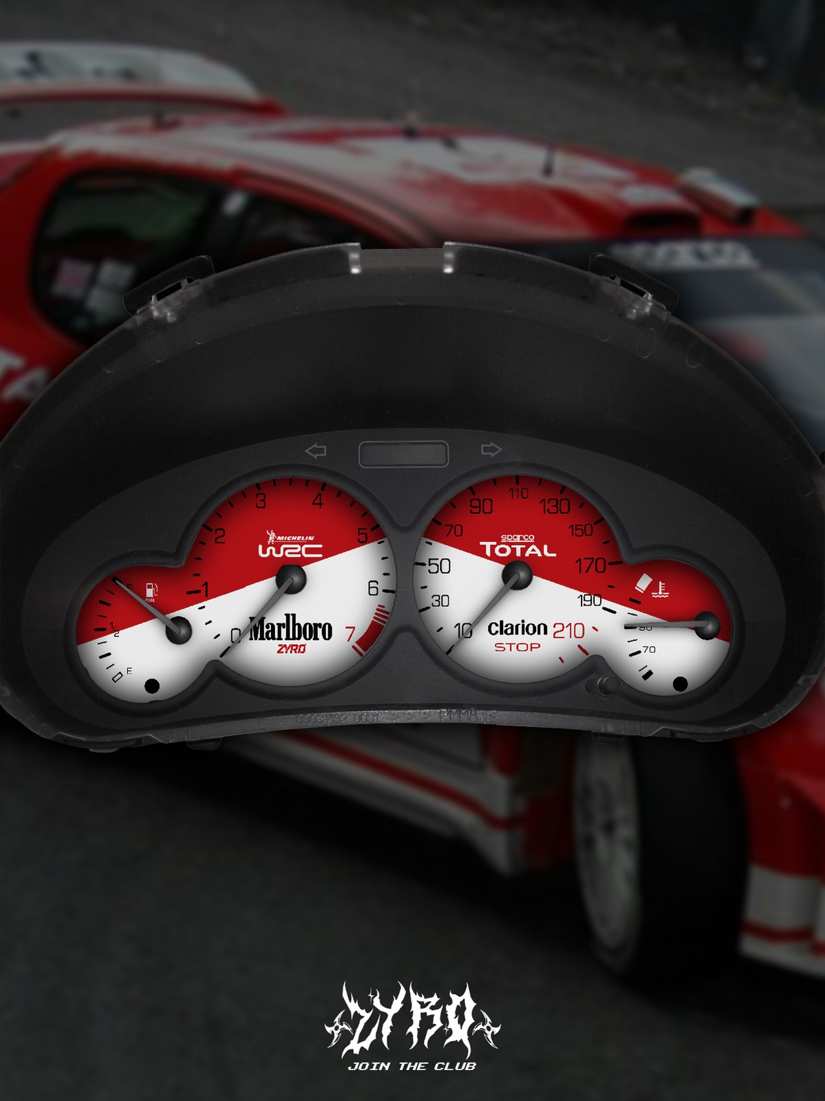 صفحه کیلومتر (پژو 206) مدل Marlboro WRC
