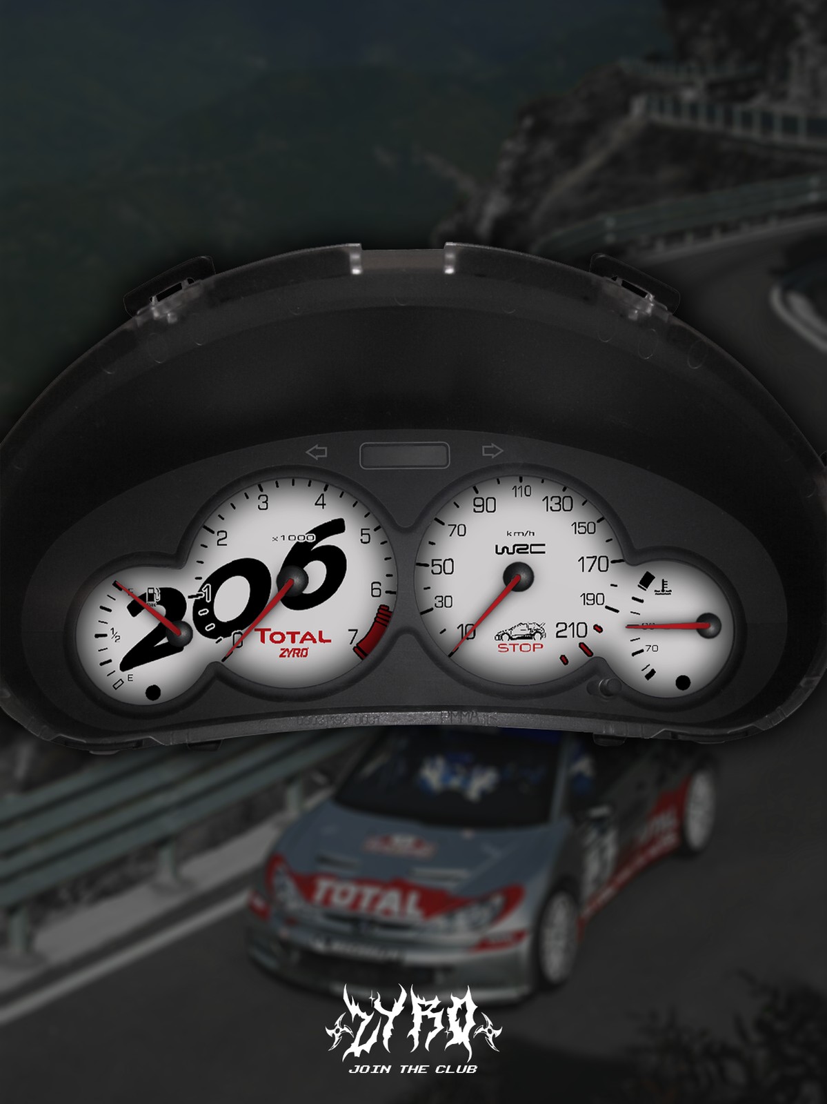صفحه کیلومتر (پژو 206) مدل SILVER WRC