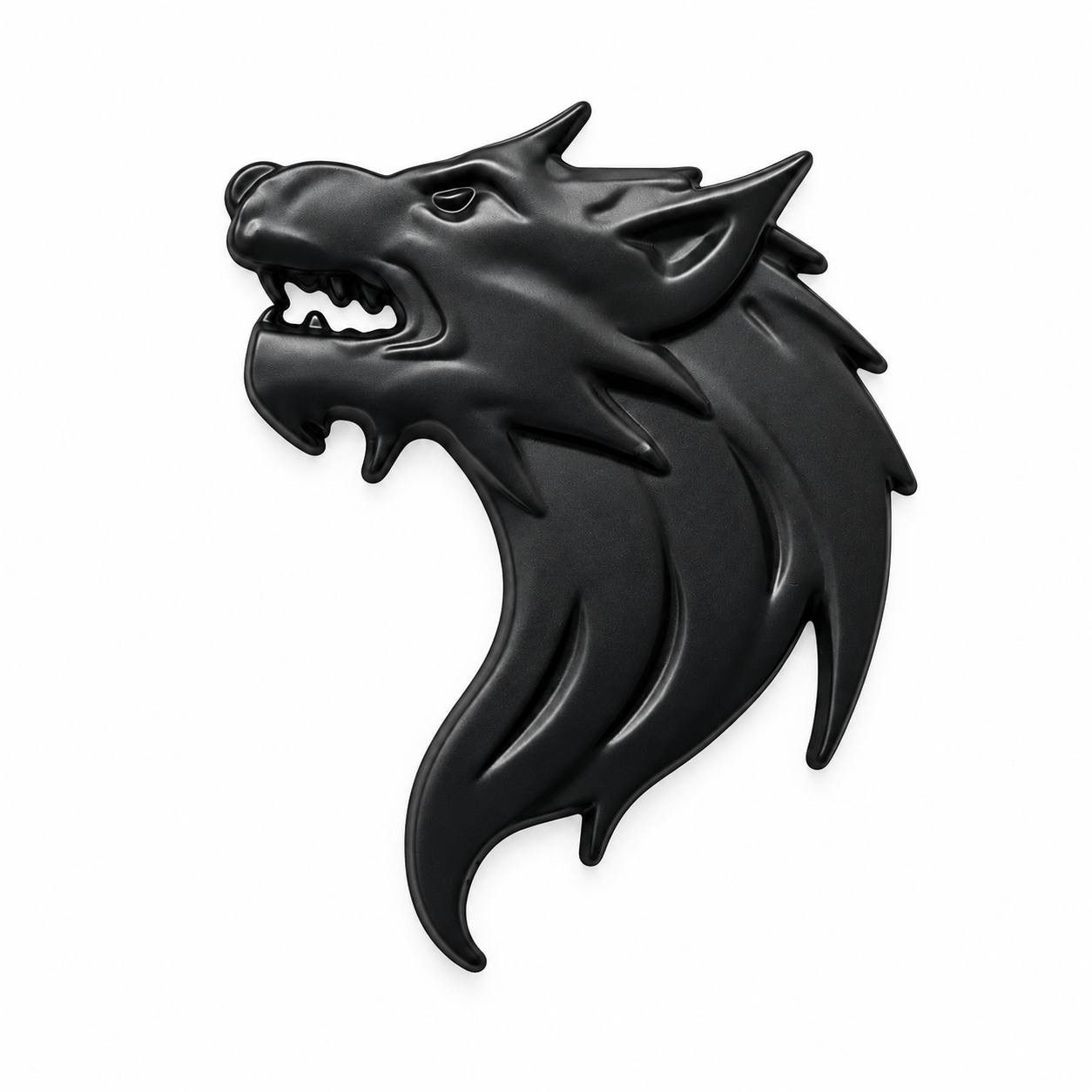 آرم گرگ مشکی(فلزی)