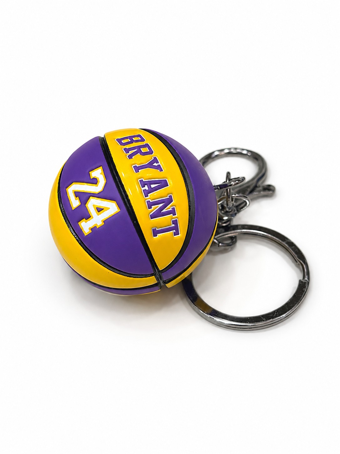 جاسوئیچی توپ بسکتبال مدل Kobe Bryant 24 طرح زرد بنفش