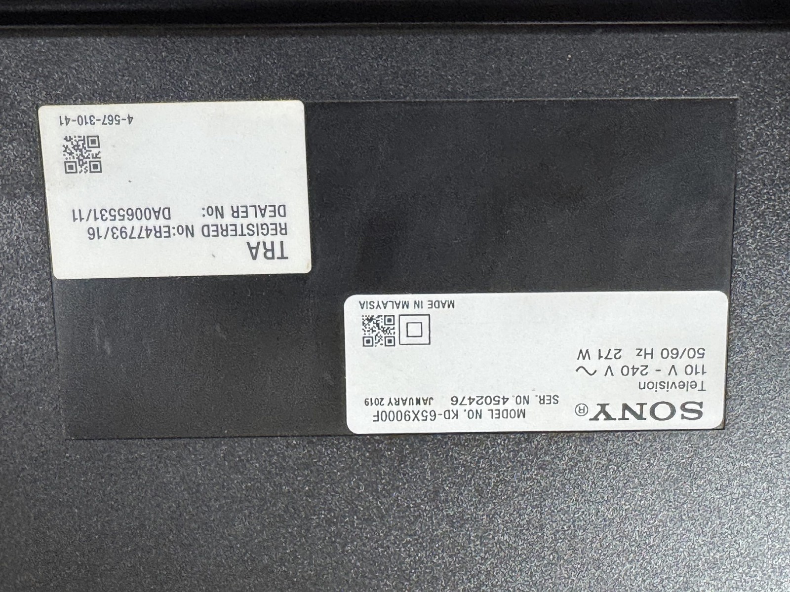 بک لایت تلویزیون سونی KD-65x9000F