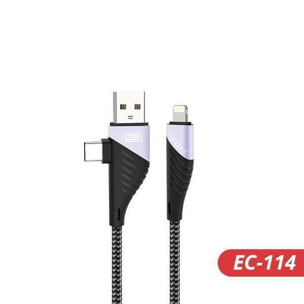 کابل شارژ USB/Type-C به Lightning ارلدام مدل Earldom EC-114