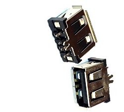 سوکت USB A مادگی ایستاده کوتاه مشکی