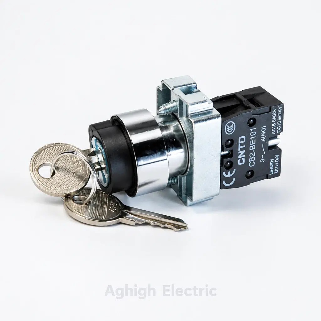 شاسی فرمان صفر و یک سوییچ‌دار فلزی CNTD مدل CB2-BE101 با کنتاکت 1NO