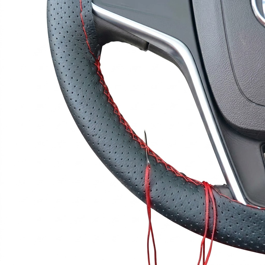 Leather Steering Wheel Cover Plus Panj Size 11