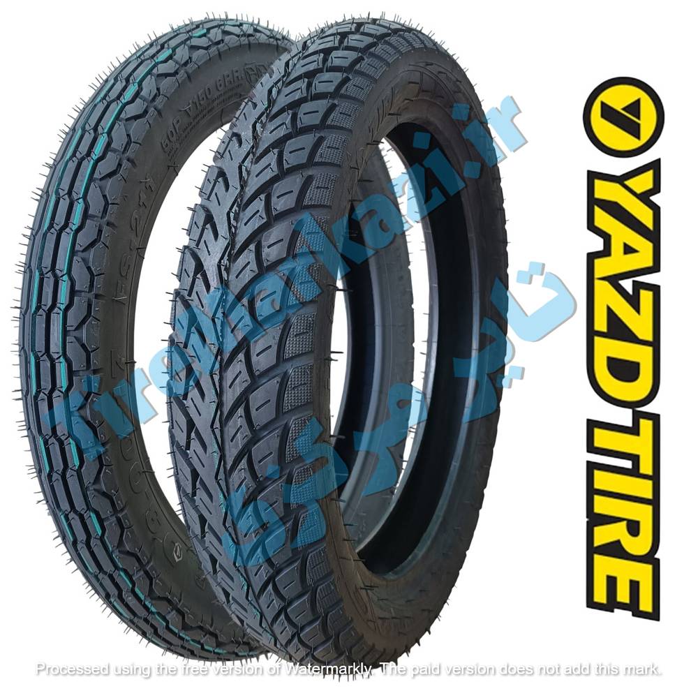 ست لاستیک یزد تایر عقب و جلو سایز 100/90/17 و 300/17 طرح NP و زنبوری
