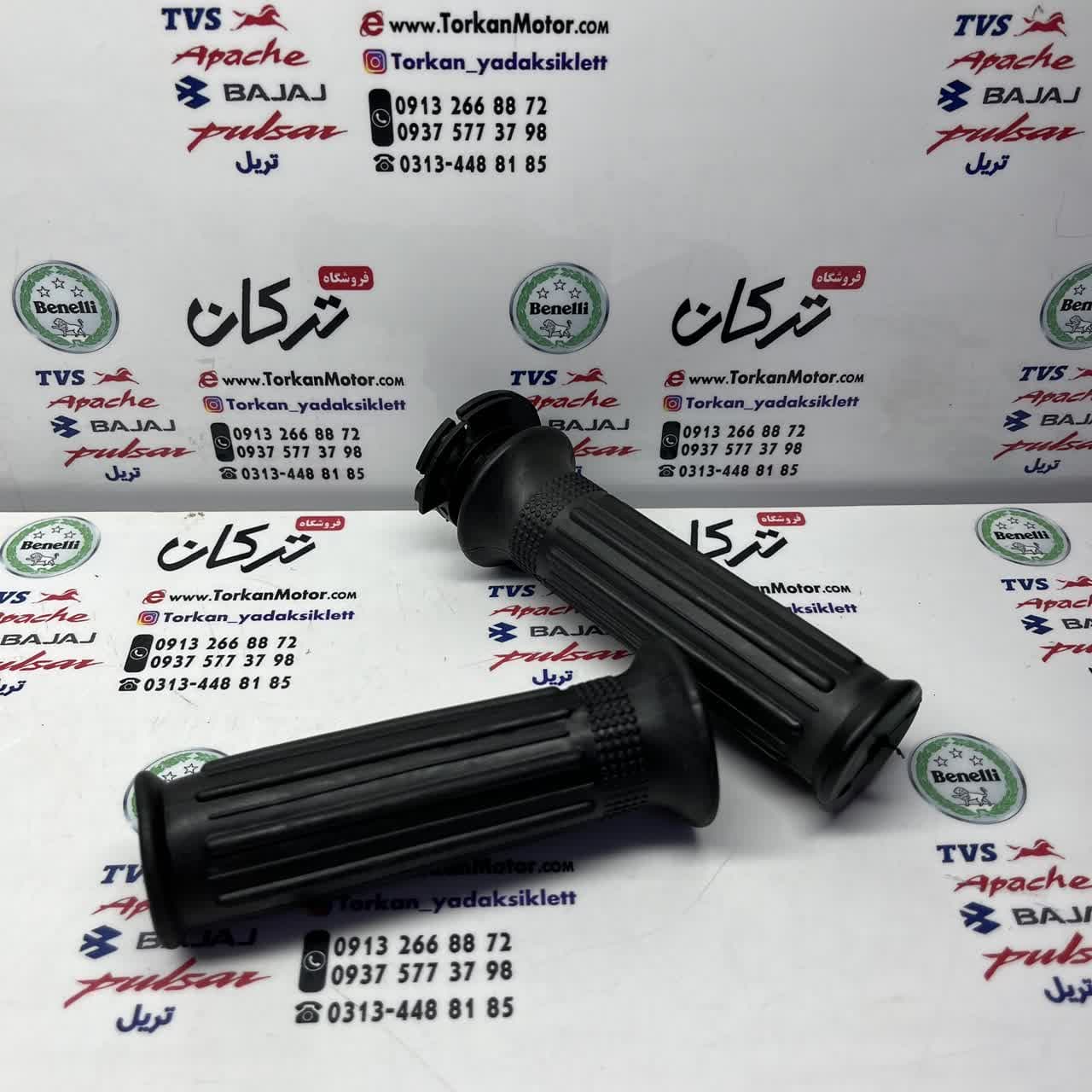 لاستیک سر دسته فرمان گاز و کلاچ با استخوانی دو سیم گاز موتور تریل روان (جفتی)