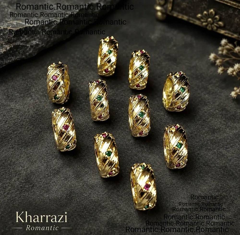رینگ و بین کاری استیل نگین رنگی