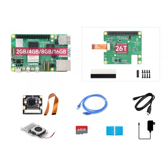 کیت کامل Raspberry Pi 5 (16GB RAM) با کیس محافظ و لوازم جانبی حرفهای
