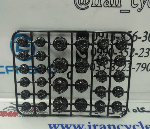 ست کامل درپوش (گل پیچ) روی پیچ موتور سیکلت (مشکی)
