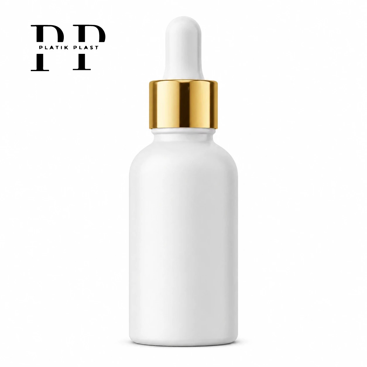 شیشه قطره چکان 30ml سفید طلایی