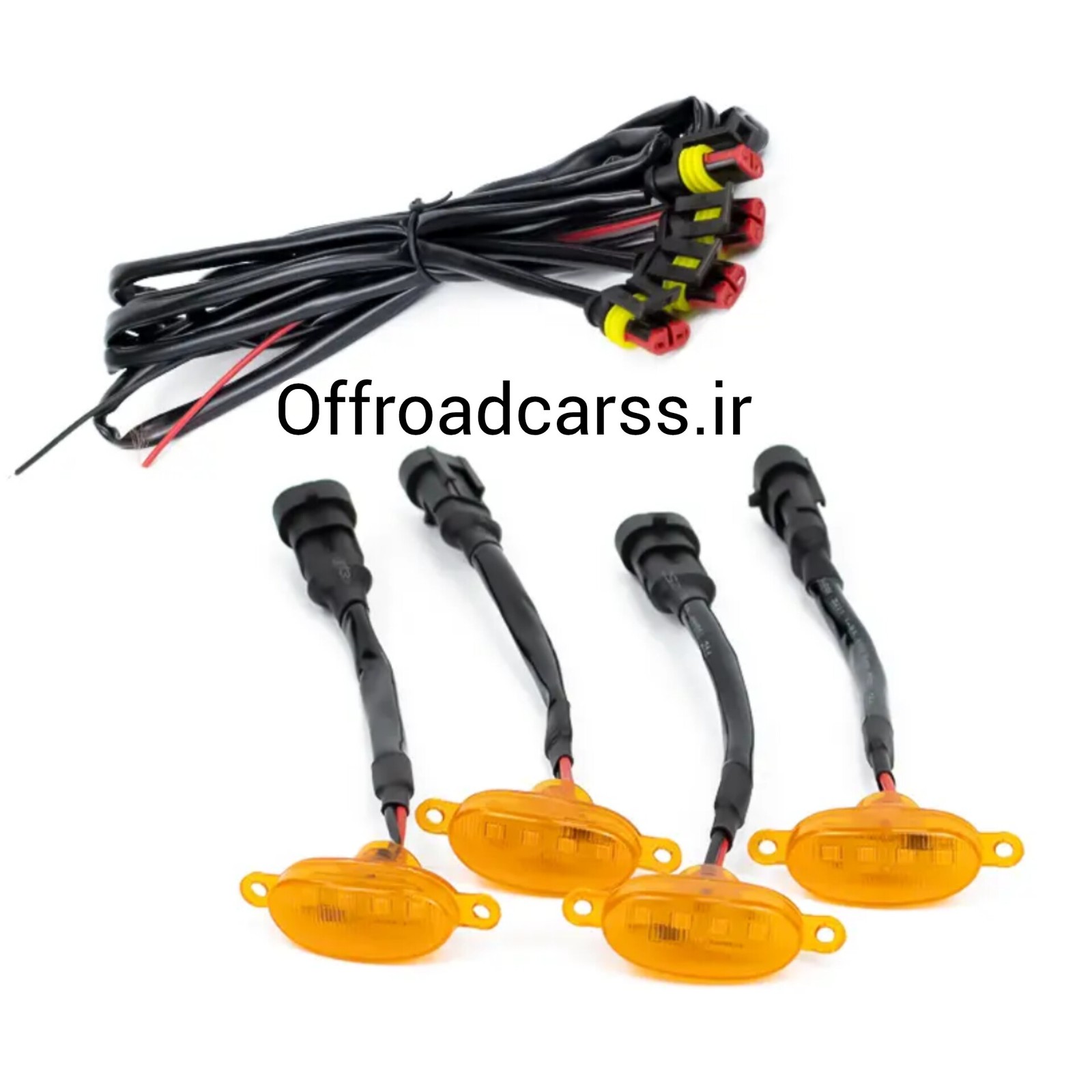 چراغ جلو پنجره DRL زرد رنگ(بسته ۴ عددی) جکt8