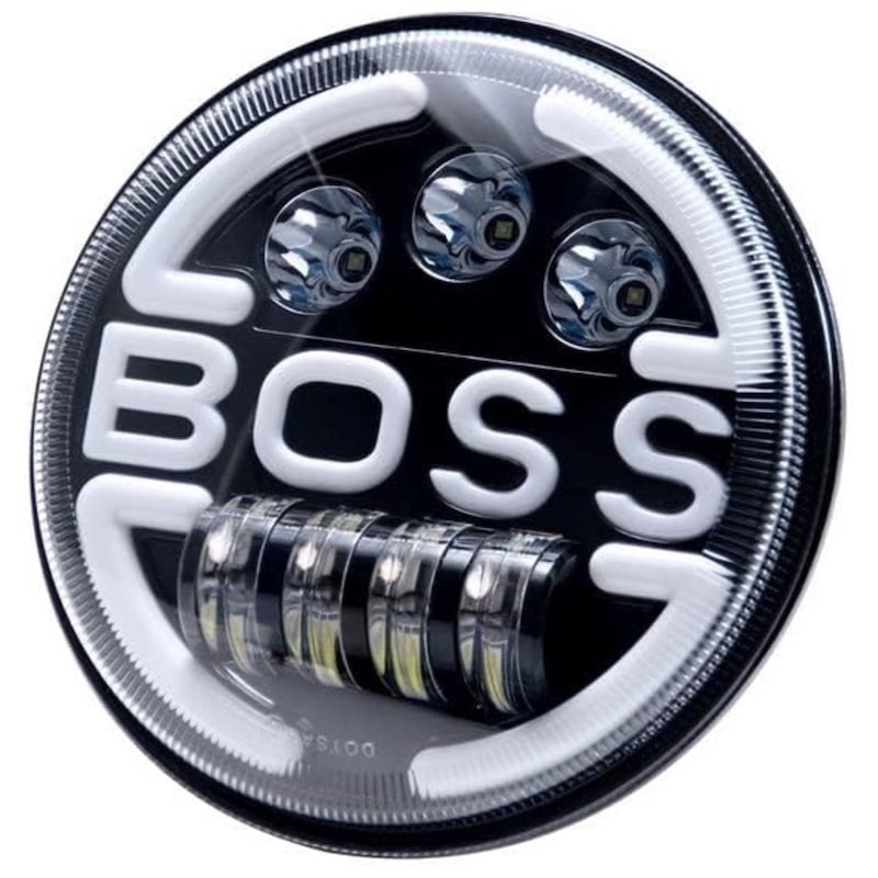 چراغ جلو اسپرت موتورسیکلت ۷ اینچ BOOS دیلایت و راهنمادار برند MONSTER