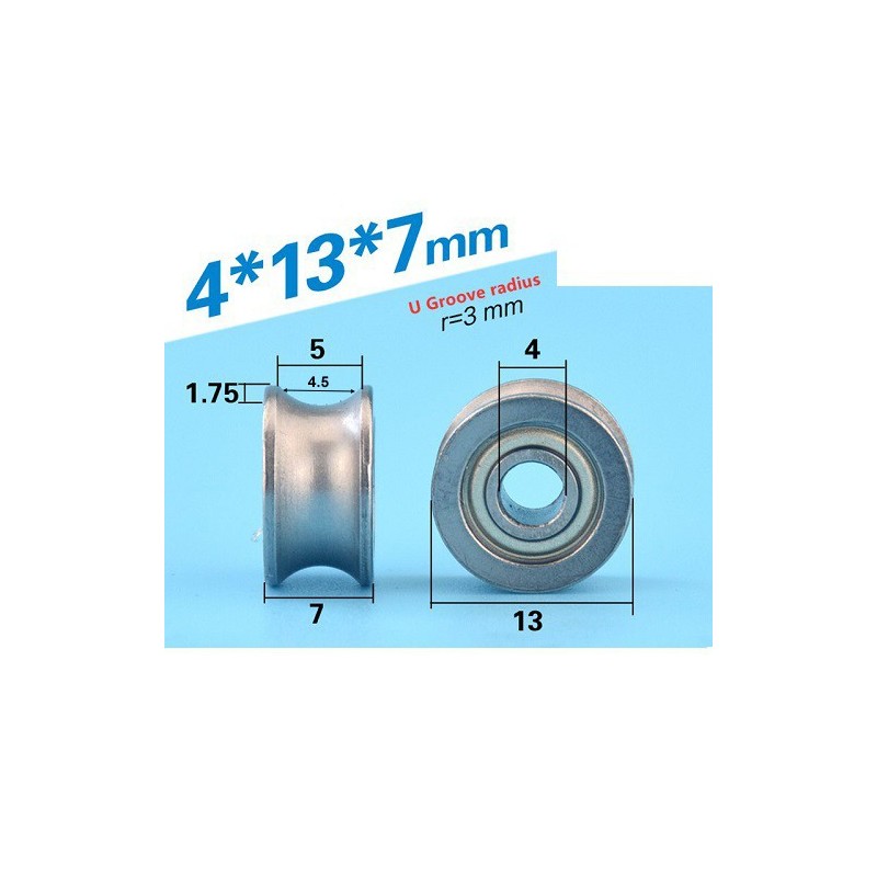 بلبرینگ شیاردار U624ZZ 4*13*7