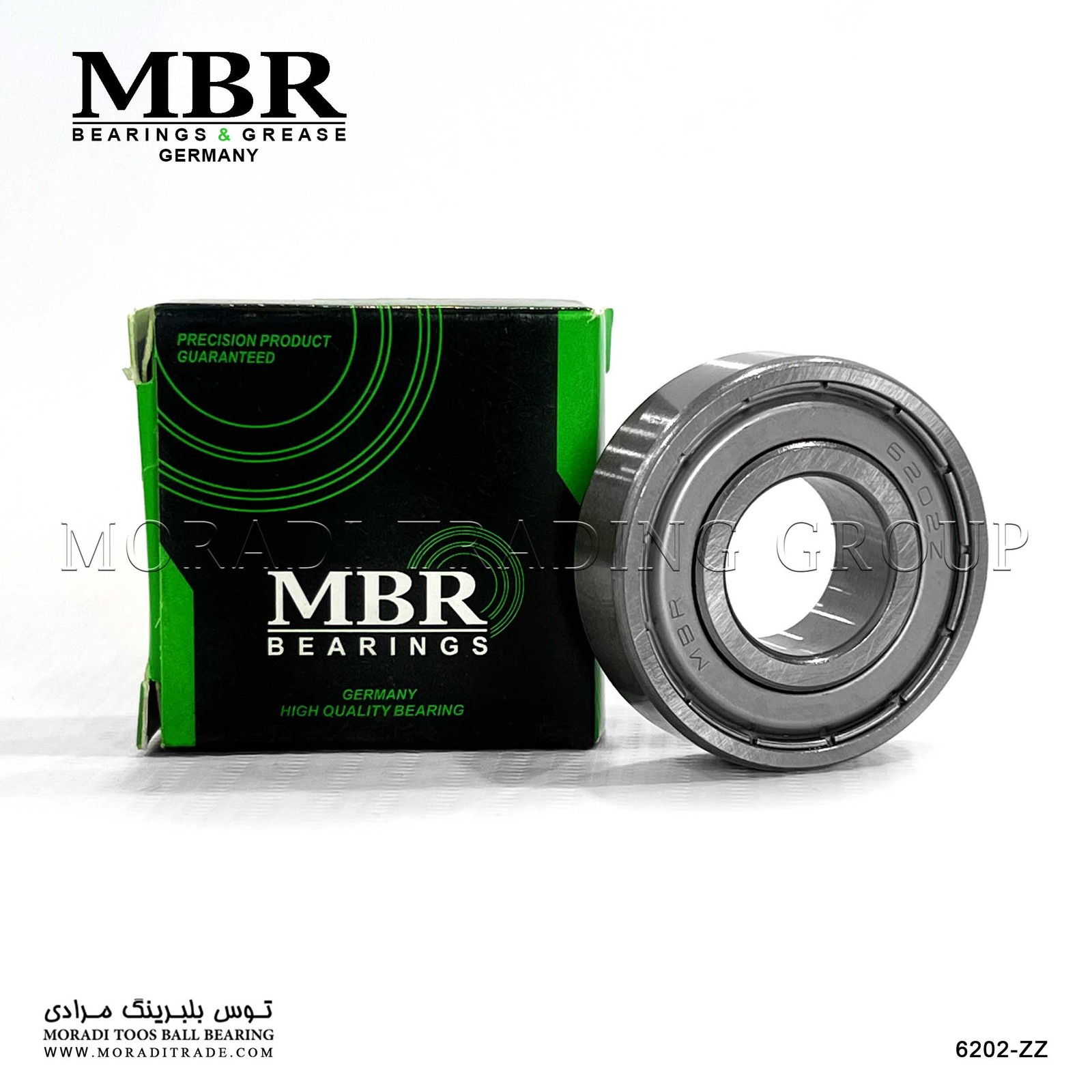 بلبرینگ شیار عمیق دوطرف محافظ فلزی MBR 6202-ZZ