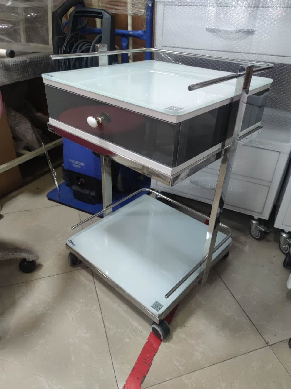 ترالی شیشه ای یک کشو TG120 قیمت و خرید ترالی شیشه ای یک کشو TG120