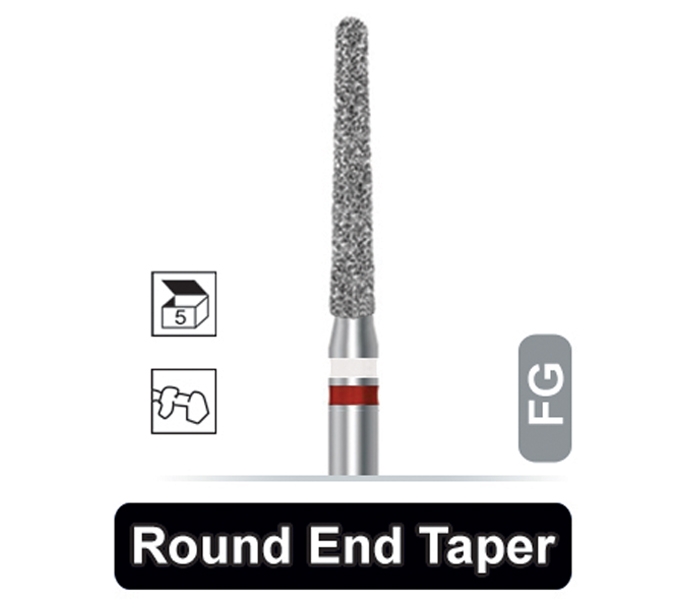 Dentalree - Diamond Zirconium Burs - Round End Taper