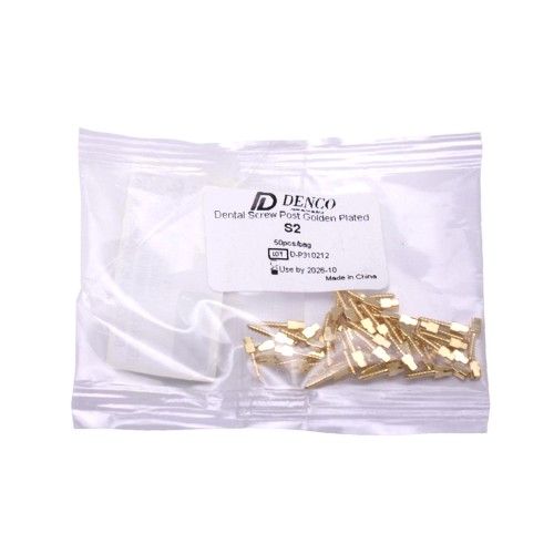 پین داخل کانال طلایی دنکو 50 عددی Denco Gold Screw Post