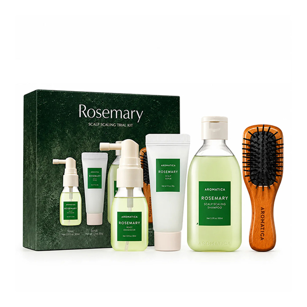 ست اسکالپ رزماری ضدریزش و محرک رشد مو آروماتیک AROMATICA Rosemary Scalp Care Set مناسب برای موهای ضعیف و در حال ریزش حجم شامپو 135میلی لیتر تونیک 100میلی لیتر
