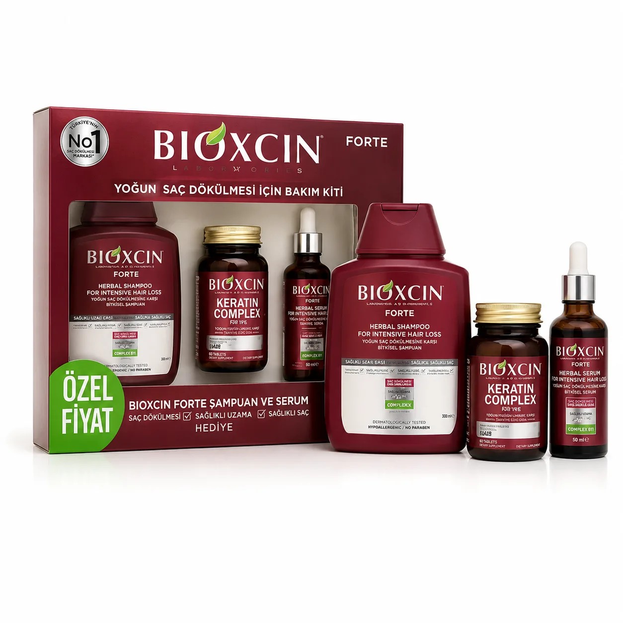 پک ضد ریزش و تقویت مو بیوکسین فورت Bioxcin Forte سه عددی