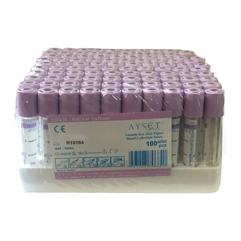 لوله آزمایش CBC EDTA K3 وکیوم آیست حجم 2ml