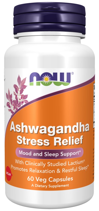 NOW Foods Ashwagandha Stress Relief Veg 60 Capsules