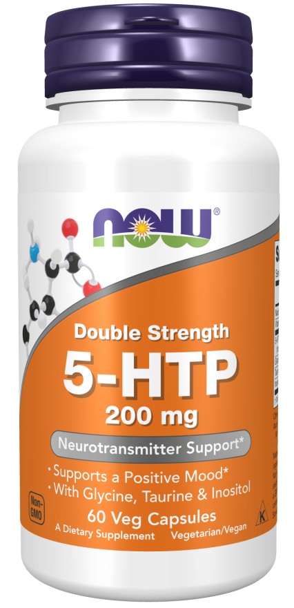 NOW Foods 5-HTP, Double Strength 200 mg Veg 60 Capsules