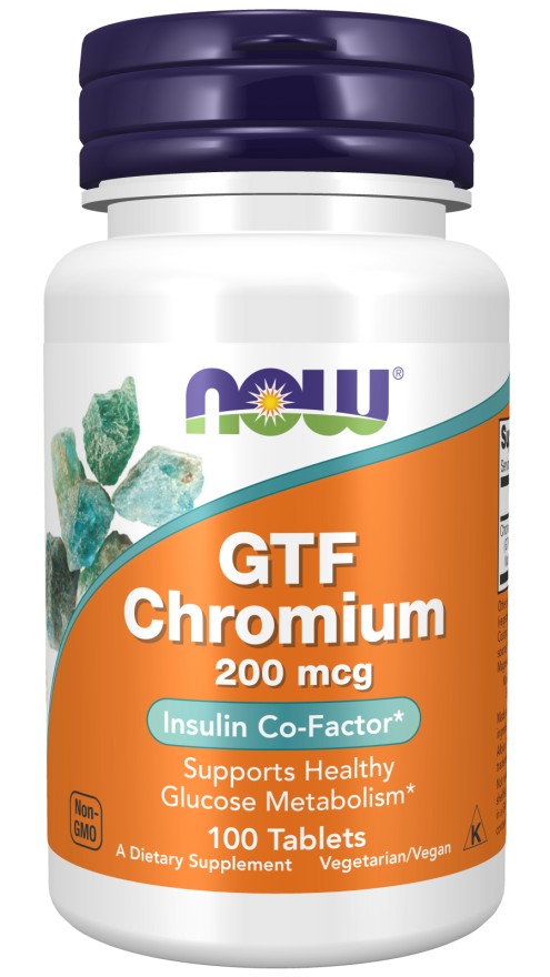 NOW Foods GTF Chromium 200mcg 100 Tablets