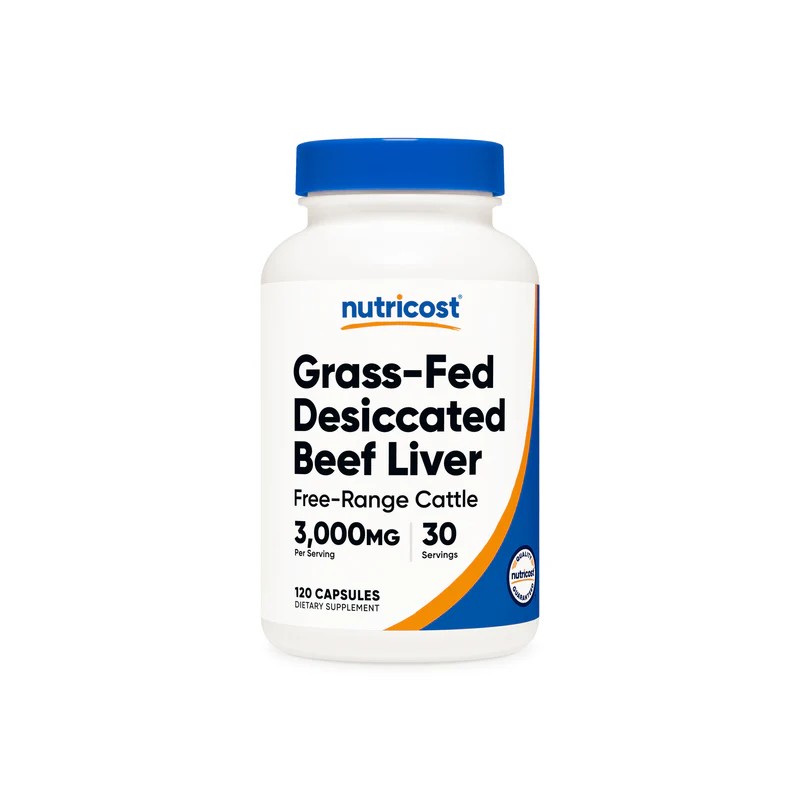 Nutricost Grass-Fed Desiccated Beef Liver (Free-Range Cattle) 3000mg 120 Capsules