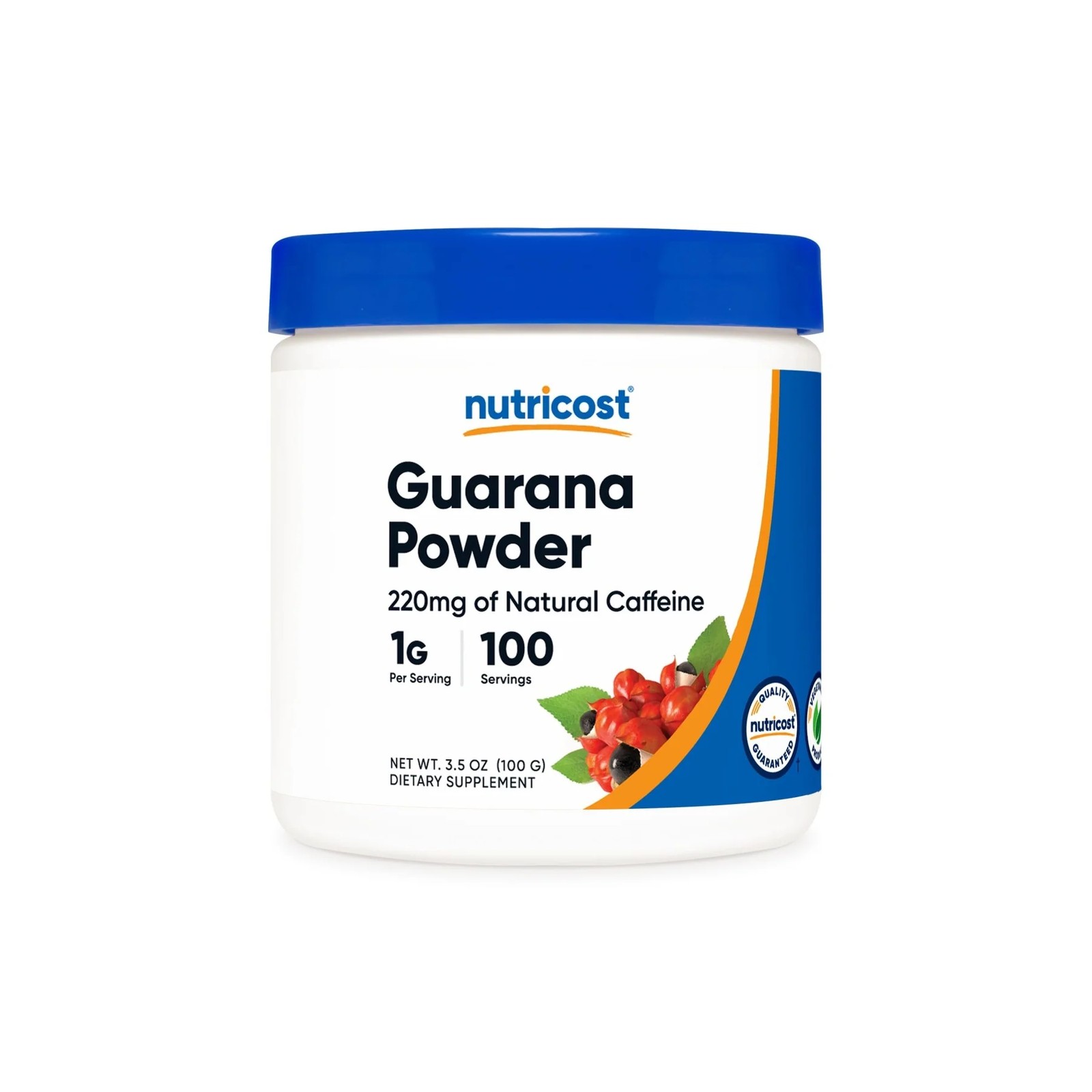 Nutricost Guarana 220mg of Natural Caffeine (3.5 oz) 100g Powder
