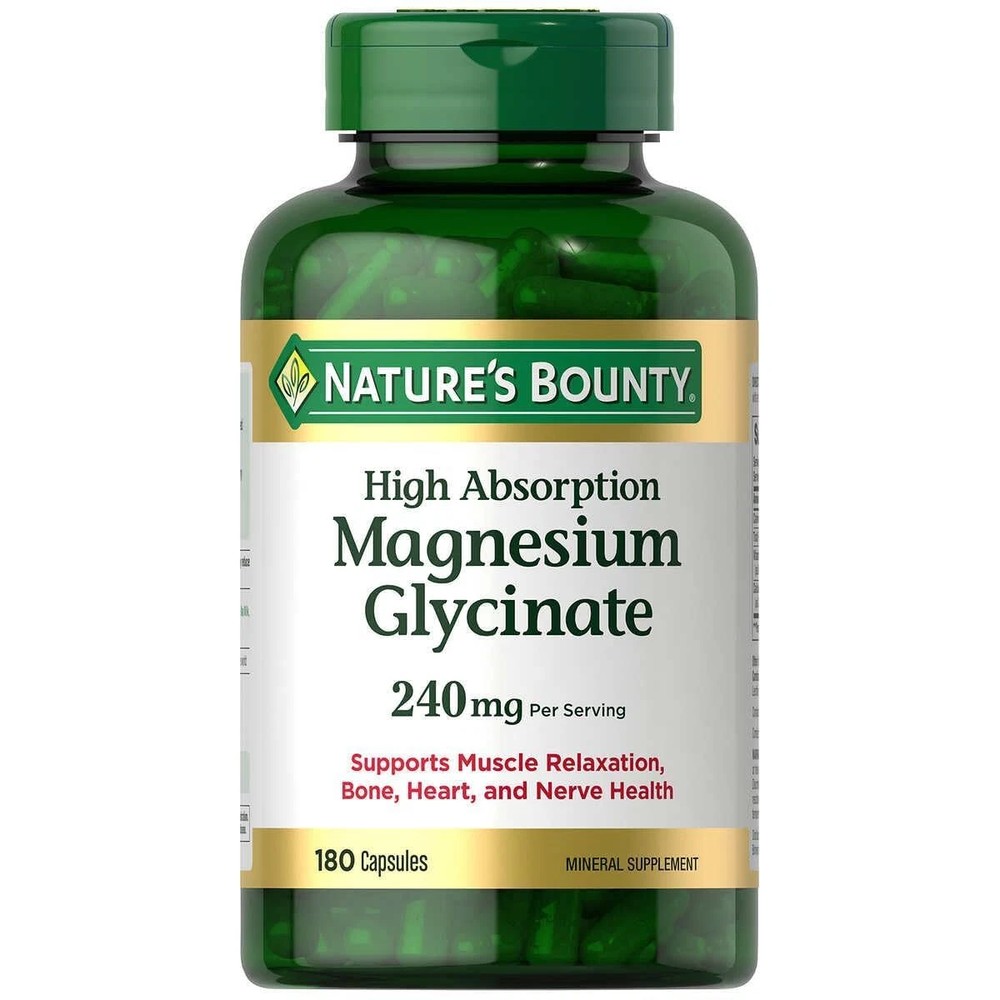 مکمل منیزیم گلایسینات ۶۰ عددی نچرال بونتی، Magnesium Glycinate