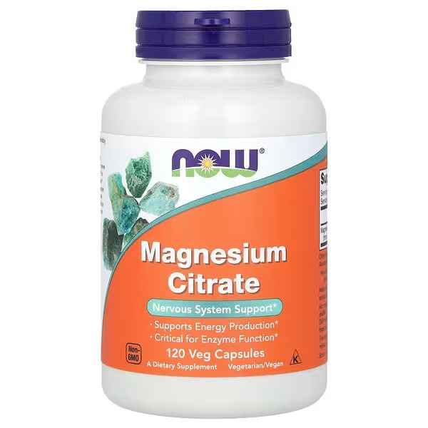مکمل منیزیم سیترات (NOW Magnesium Citrate)، ۱۲۰ کپسول گیاهی