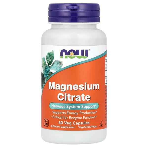 مکمل منیزیم سیترات (NOW Magnesium Citrate)، ۶۰ کپسول گیاهی