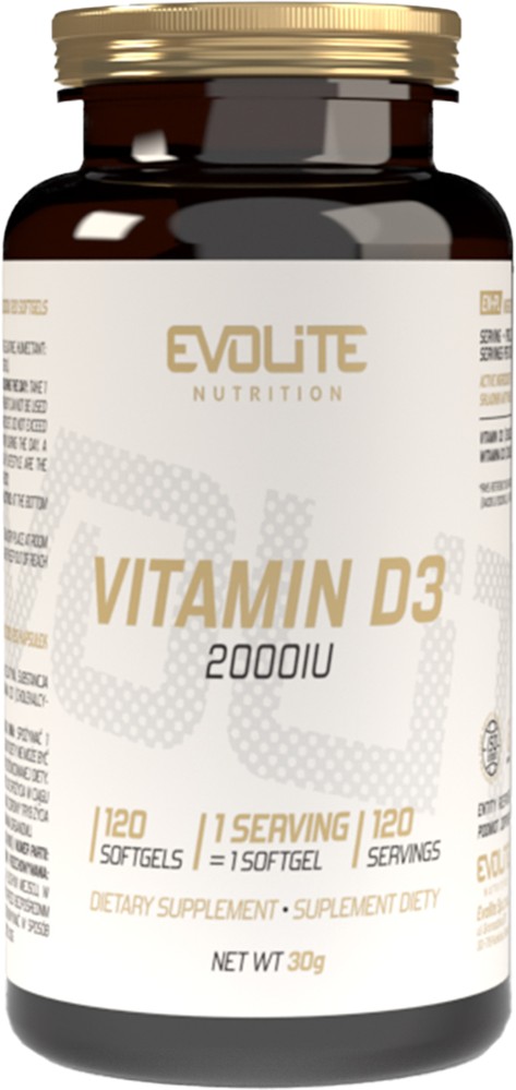ویتامین D3 اولایت نوتریشن 2000 IU 120 عددی اصل | Evolite Nutrition Vitamin D3 2000 IU 120 Softgels