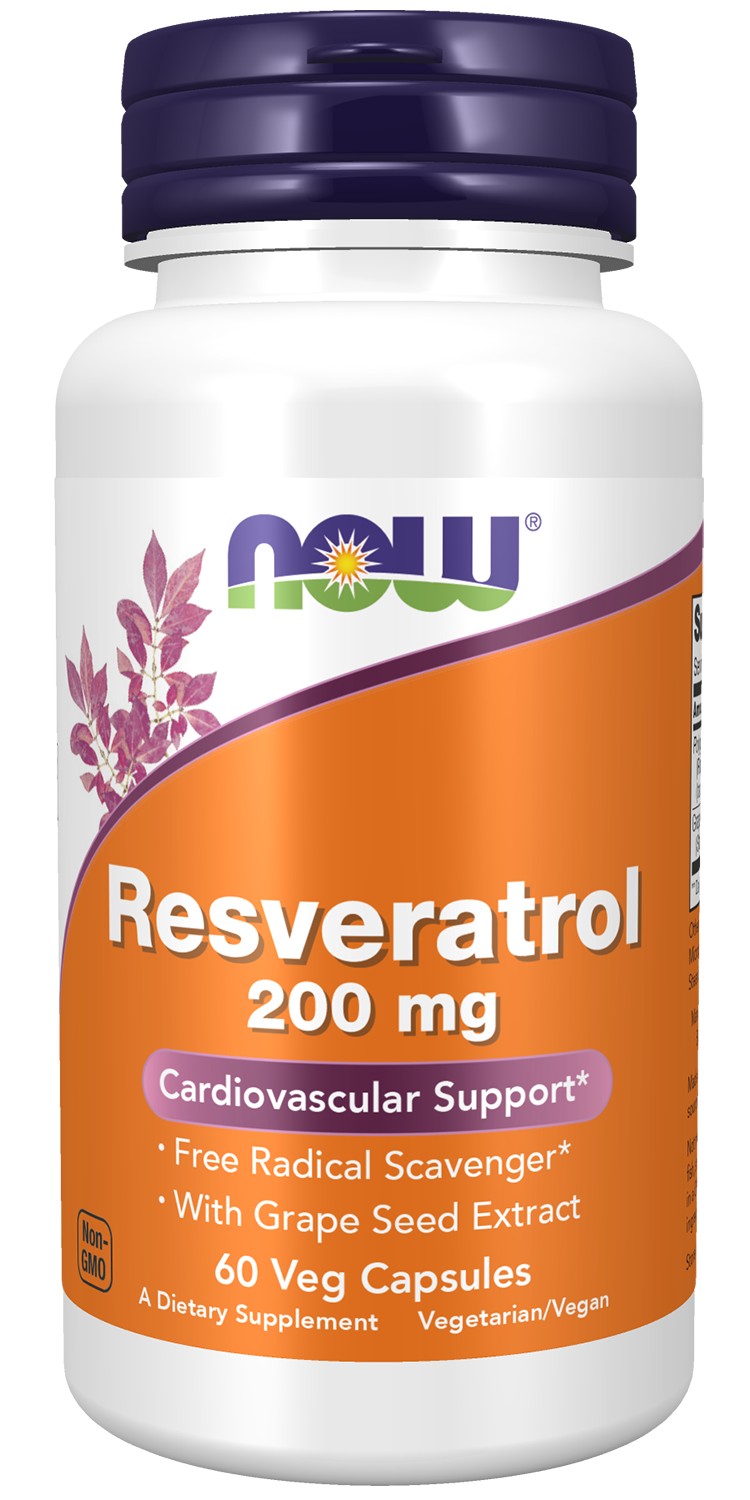NOW Foods Resveratrol 200mg 60 Veg Capsules