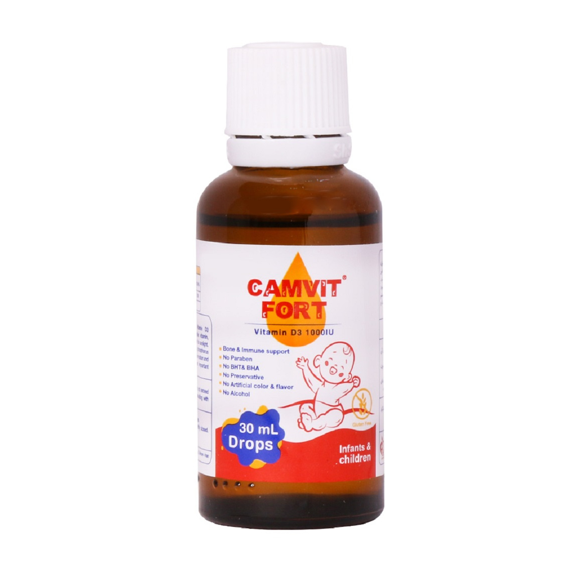 قطره مکمل کامویت فورت ویتامین د3 حجم 30 میلی لیتر