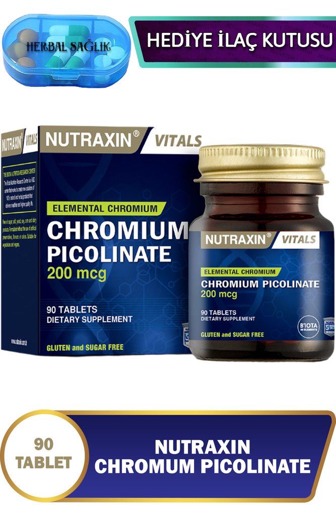 کروم پیکولینات 90 قرص 200 میکروگرم Nutraxin اورجینال