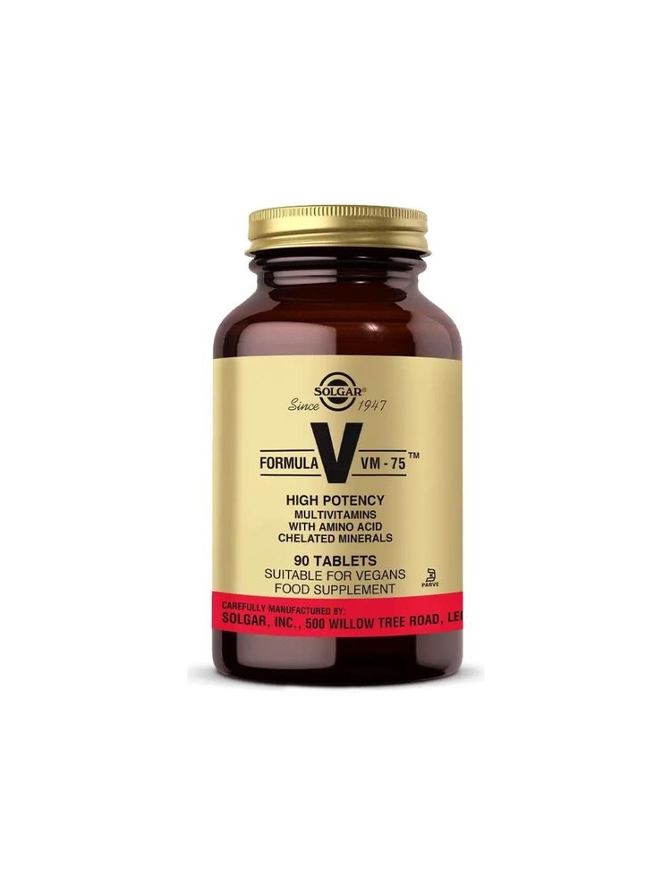 قرص مولتی ویتامین و مواد معدنی Solgar Formula VM-75، 90 عددی، Solgar Formula Vm-75، ۹۰ عددیSOLGAR FORMULA VM-75 MULTINUTRIENT SYSTEM 90 TABLET