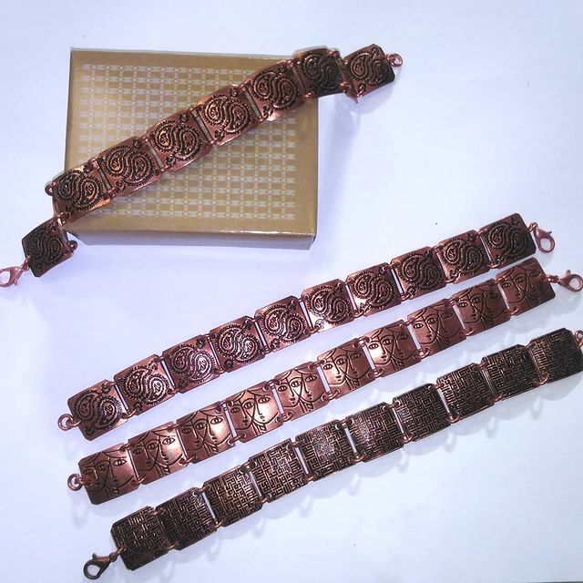 دستبند مسی طرح قطاری
