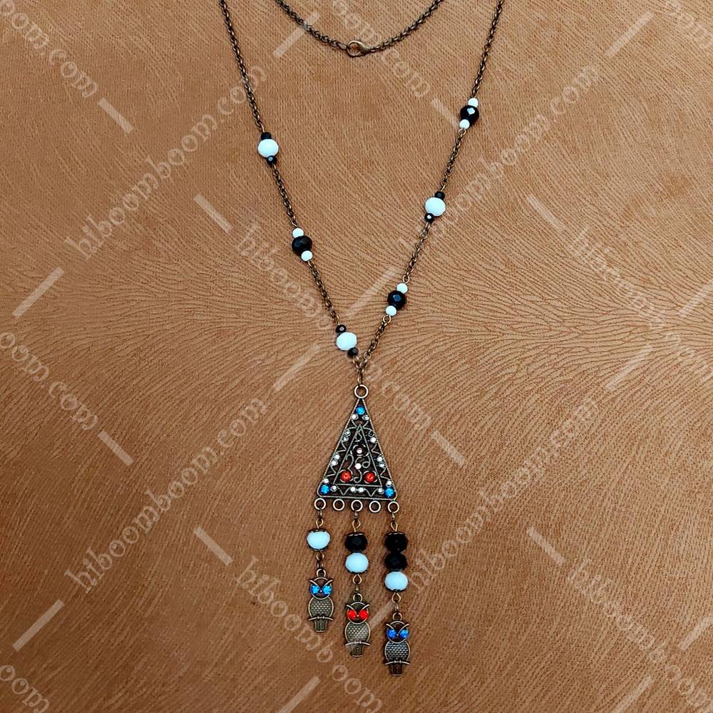 گردنبند برنزی طرح جغد شب