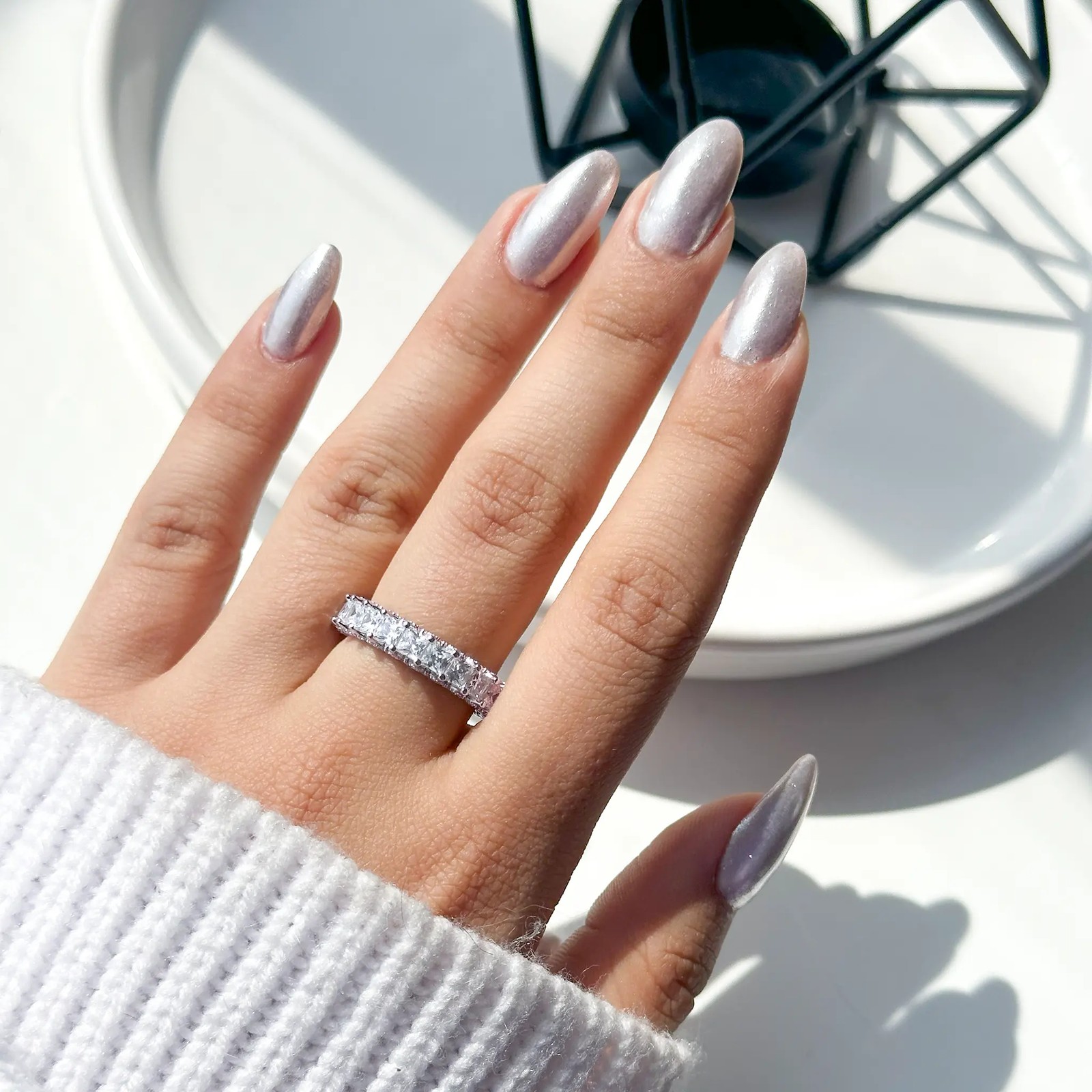 حلقه تنیسی جواهری نقره